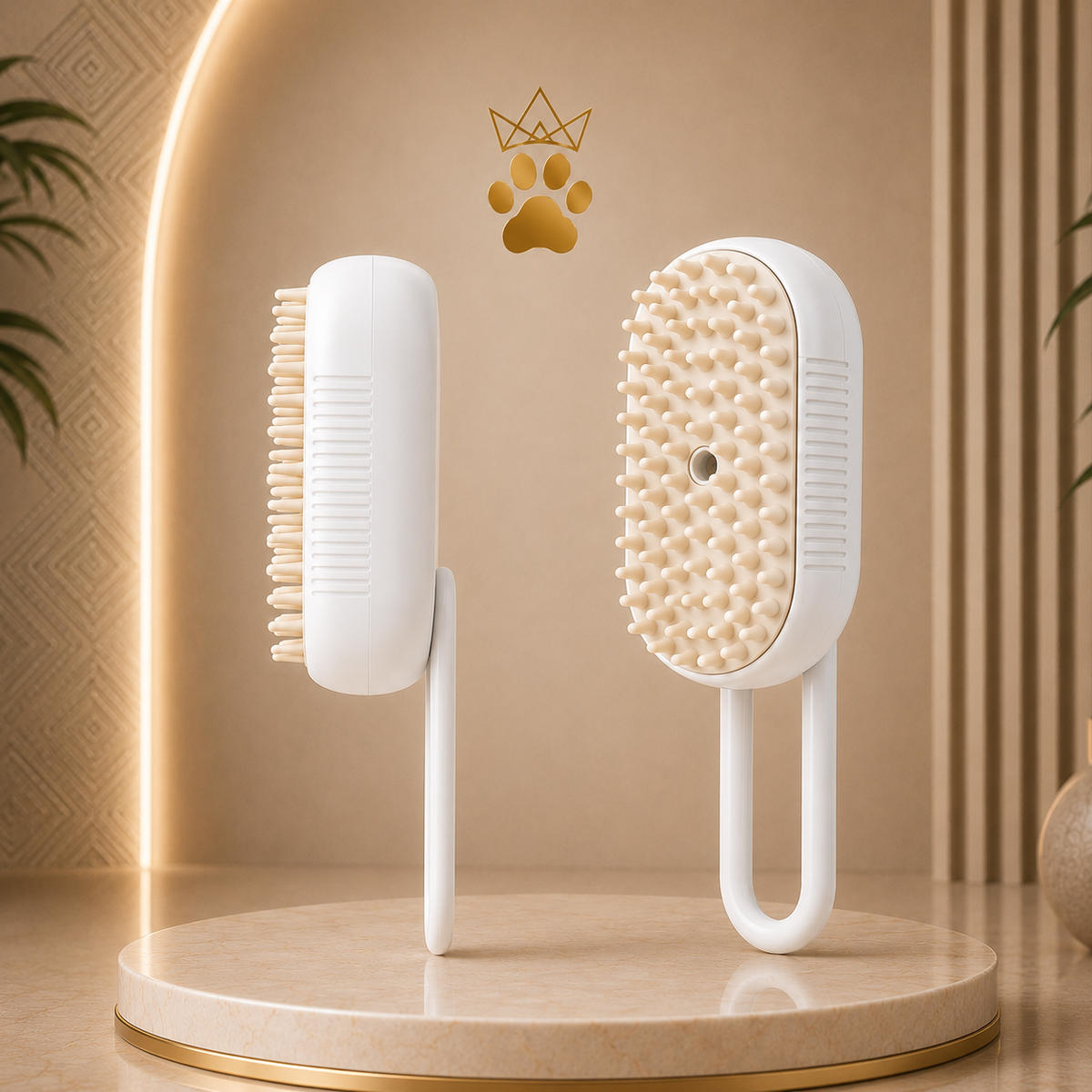 Luxelo™ 4-in-1 Mist Grooming Brush — Pearl White